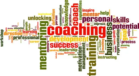 Coaching word cloud concept.  