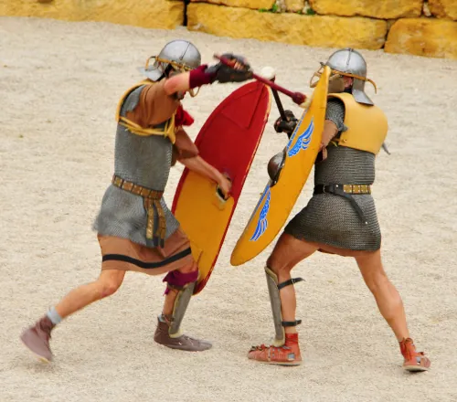 Two gladiators fighting